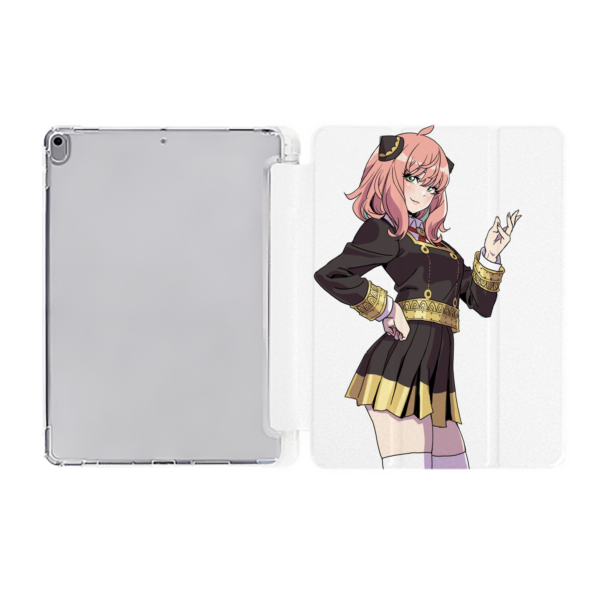（画像用） SPY×FAMILY间谍家家酒 IPad ケース ペン収納付き 三つ折りスタンド PUレザー×シリコン 対応機種9.5/10.5/10.9インチ